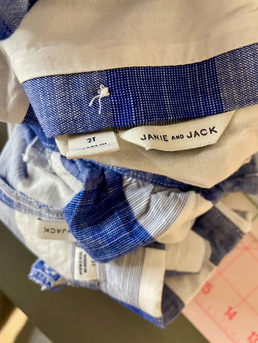 Janie and Jack Gingham Cotton Top and Short Set